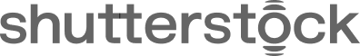 The Shutterstock logo in gray, with stylized letters and circular design elements around the "o".