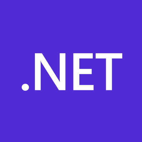 The image shows a purple square with the text ".NET" in bold white capital letters centered on it.