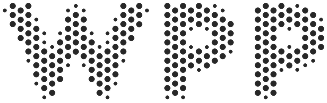 The letters "WPP" are formed using a pattern of evenly spaced black dots on a light gray background.